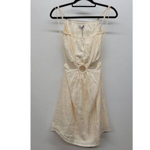 Faithfull the Brand Linen Cut-Out Mini Dress